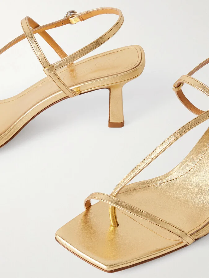 Aeyde - Elise Leather Sandals - Gold - Image 4