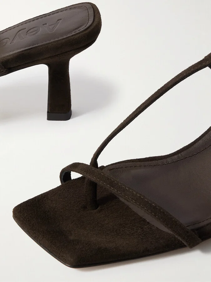 Aeyde - Elise Suede Sandals - Brown - Image 4
