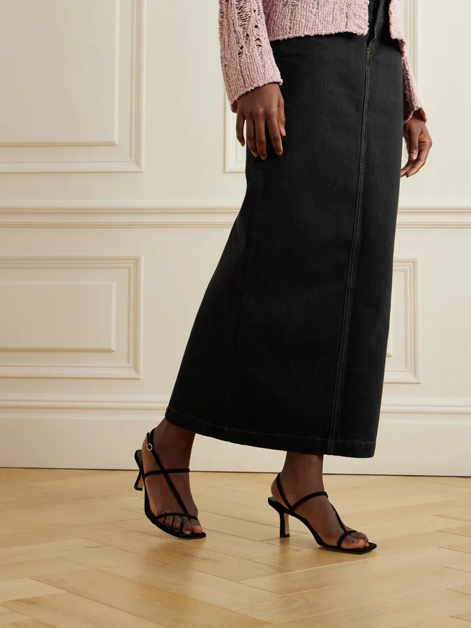 Aeyde - Elise Suede Slingback Sandals - Black - Image 2