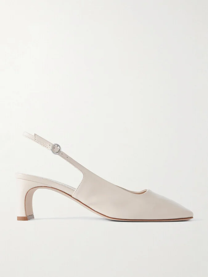Aeyde - Eliza Leather Slingback Pumps - Cream