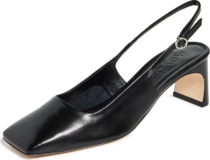 AEYDE Eliza Nappa Leather Black Heels