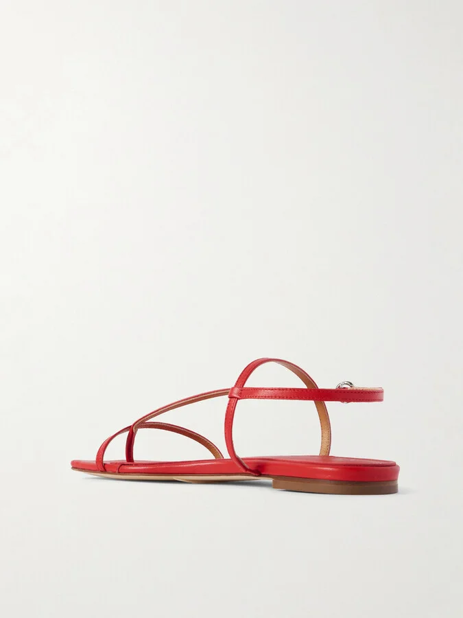 Aeyde - Ella Leather Slingback Sandals - Red - Image 3