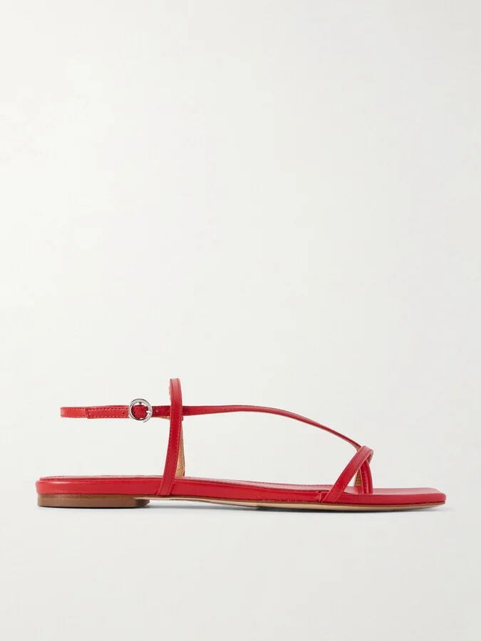 Aeyde - Ella Leather Slingback Sandals - Red