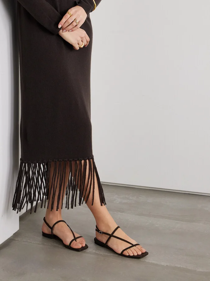 Aeyde - Ella Suede Sandals - Brown - Image 2