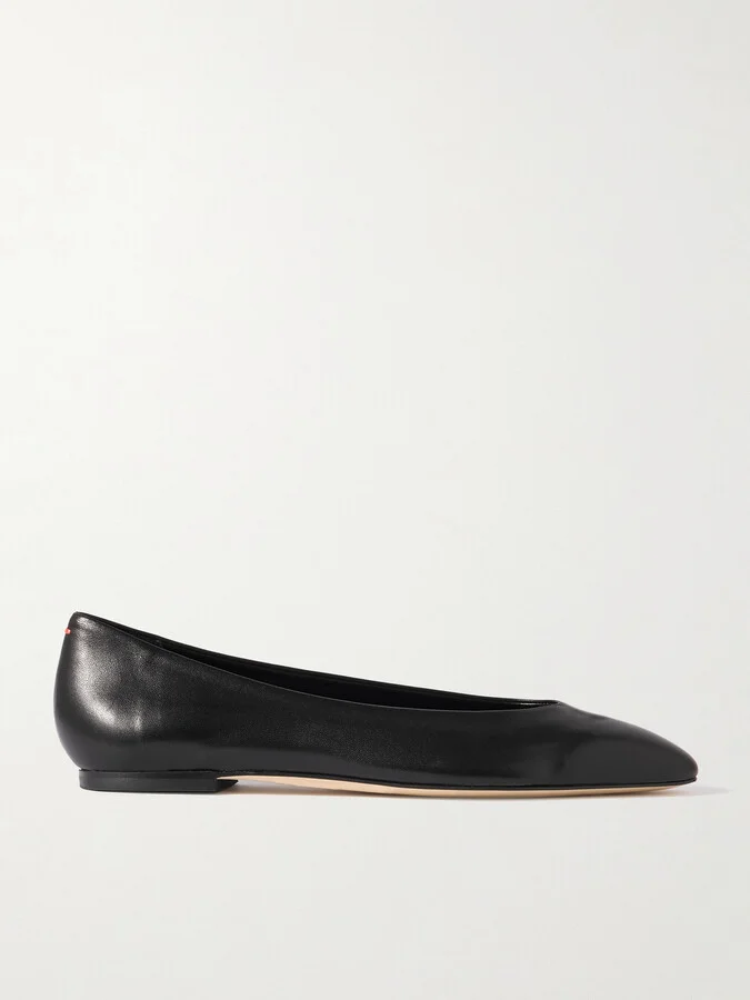 Aeyde - Ellie Leather Ballet Flats - Black