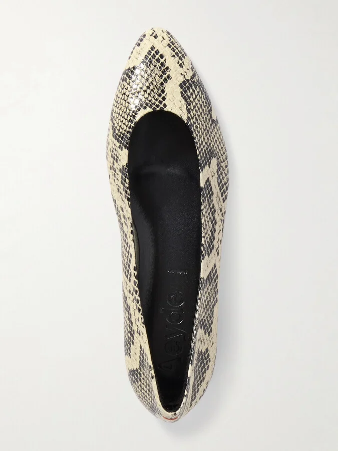 Aeyde - Ellie Snake-effect Leather Ballet Flats - Animal print - Image 5