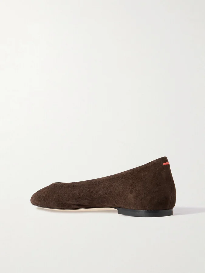 Aeyde - Ellie Suede Ballet Flats - Brown - Image 3