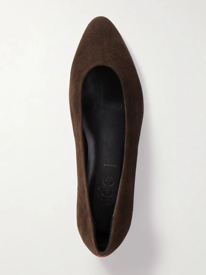 Aeyde - Ellie Suede Ballet Flats - Brown - Image 5