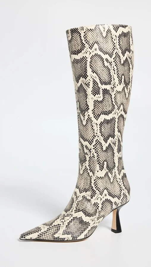 AEYDE Esme Snake Print Goat Leather Creamy Boots - Image 5