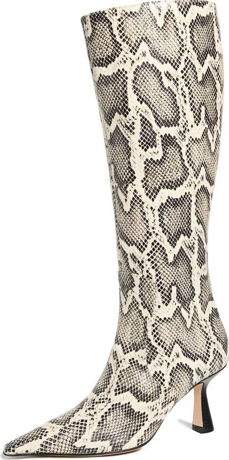 AEYDE Esme Snake Print Goat Leather Creamy Boots