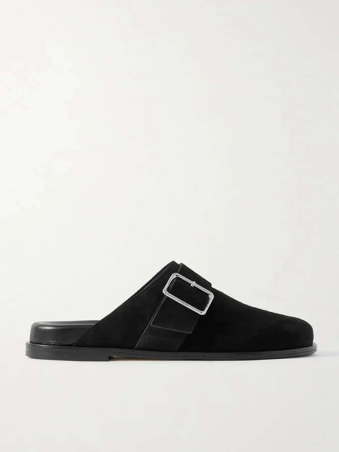 Aeyde - Finja Buckled Suede Mules - Black