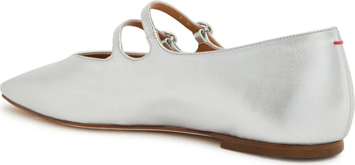 Aeyde Franny Metallic Leather Mary Jane Flats - Image 2