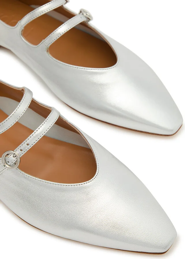 Aeyde Franny Metallic Leather Mary Jane Flats - Image 3