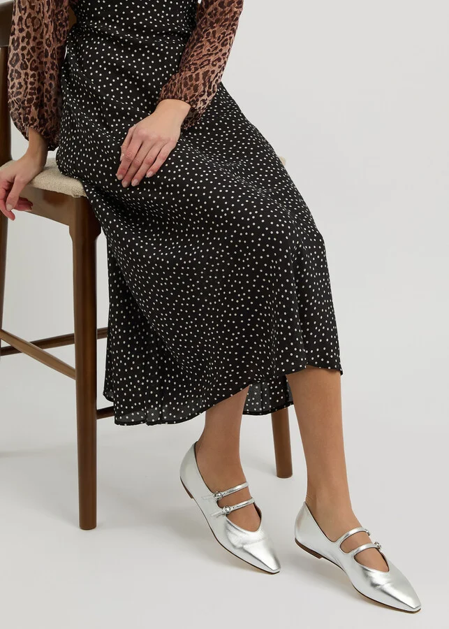 Aeyde Franny Metallic Leather Mary Jane Flats - Image 5