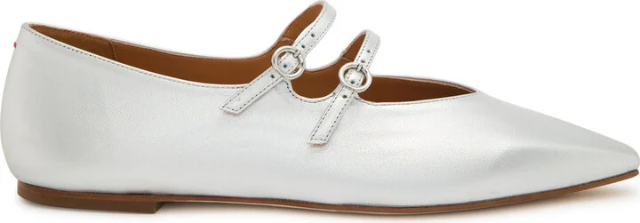 Aeyde Franny Metallic Leather Mary Jane Flats