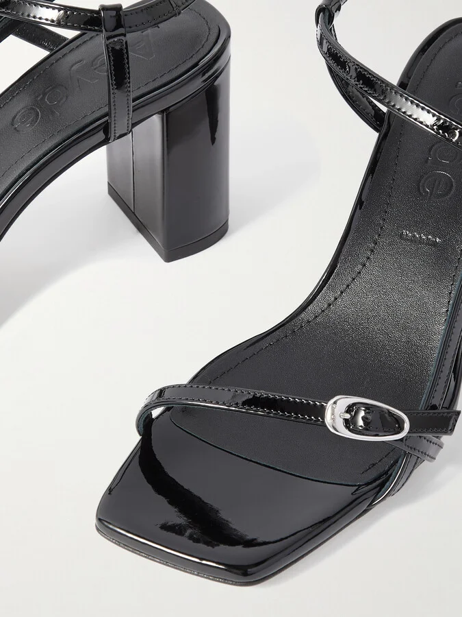 Aeyde - Franzi Patent-leather Sandals - Black - Image 4