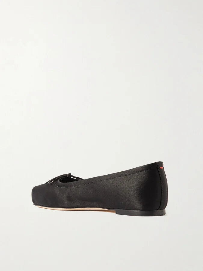Aeyde - Gabriella Satin Ballet Flats - Black - Image 3