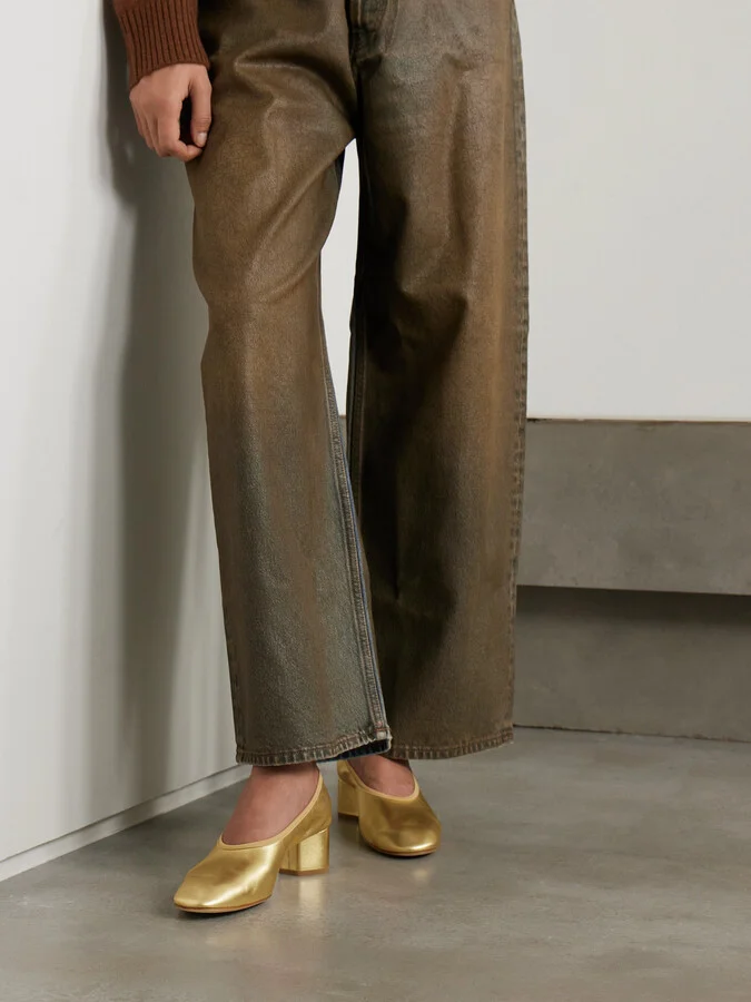 Aeyde - Gemma Metallic Leather Pumps - Gold - Image 2