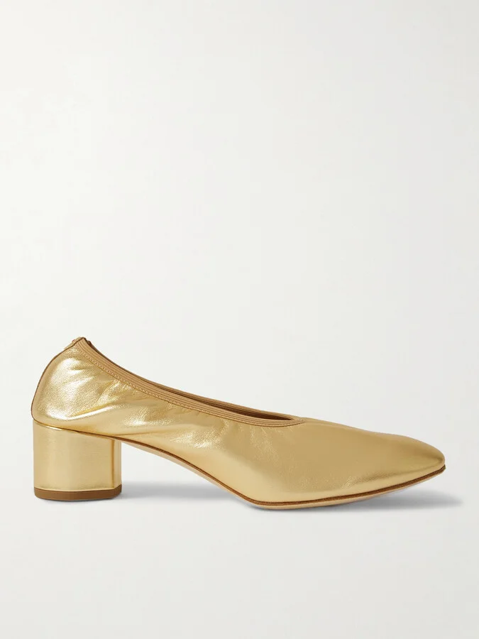 Aeyde - Gemma Metallic Leather Pumps - Gold