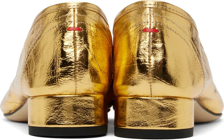 Aeyde Gold Pippa Leather Ballerina Flats - Image 2