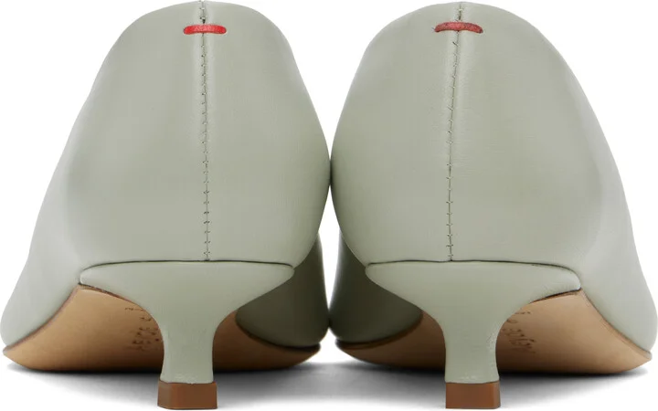 Aeyde Gray Clara Leather Heels - Image 2
