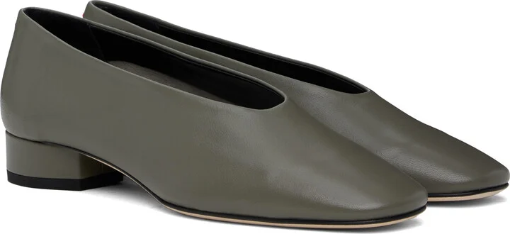 Aeyde Gray Delia Leather Ballerina Flats - Image 4