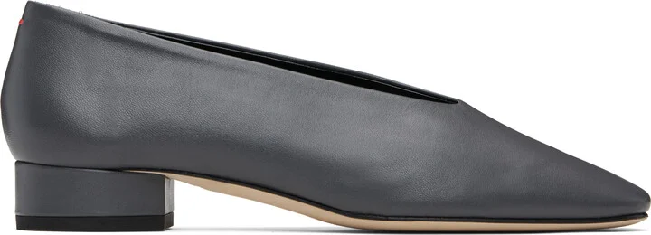Aeyde Gray Delia Low-Heeled Ballet Heels