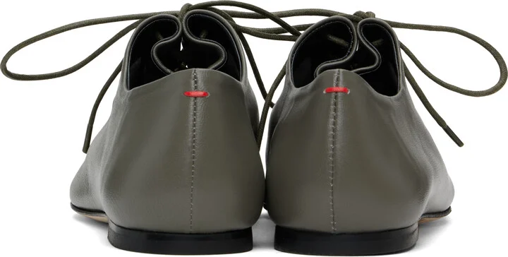 Aeyde Gray Isla Nappa Leather Derbys - Image 2