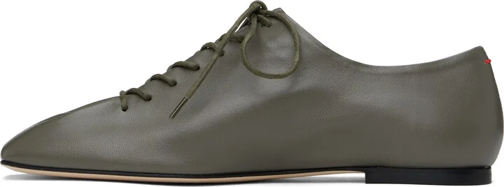 Aeyde Gray Isla Nappa Leather Derbys - Image 3