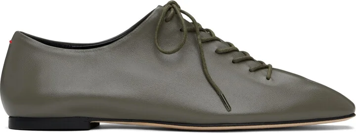 Aeyde Gray Isla Nappa Leather Derbys