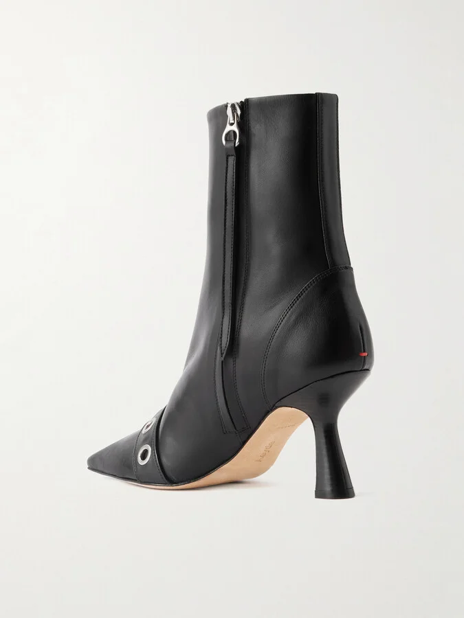 Aeyde - Halima Buckled Leather Boots - Black - Image 3