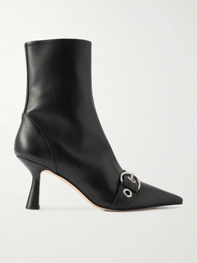 Aeyde - Halima Buckled Leather Boots - Black