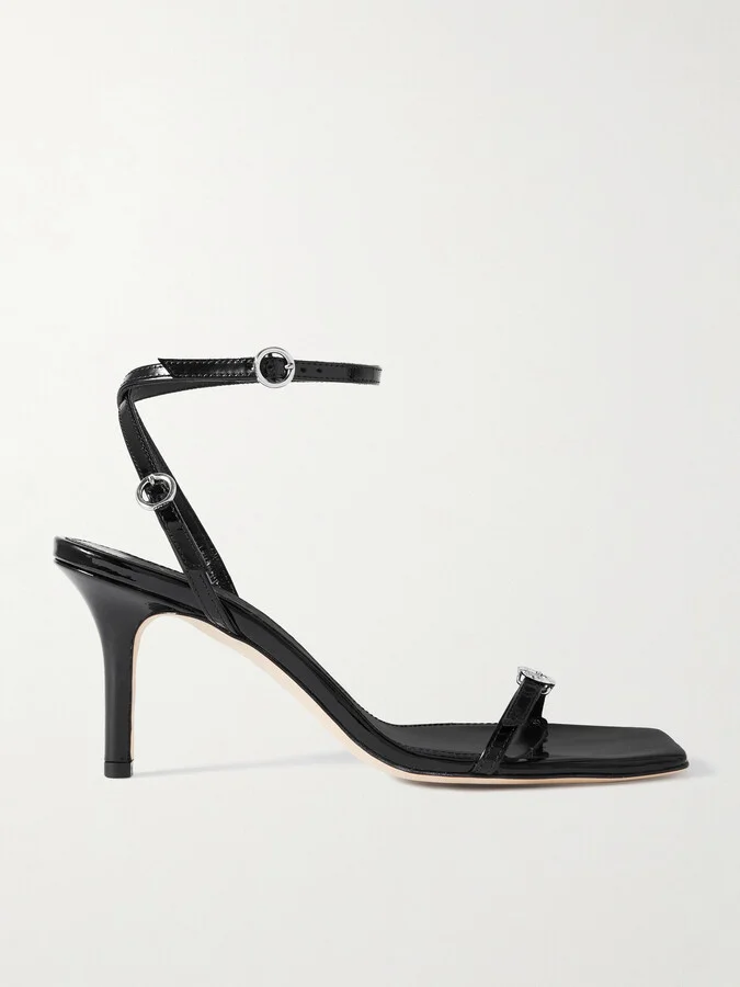 Aeyde - Hallie Patent-leather Sandals - Black