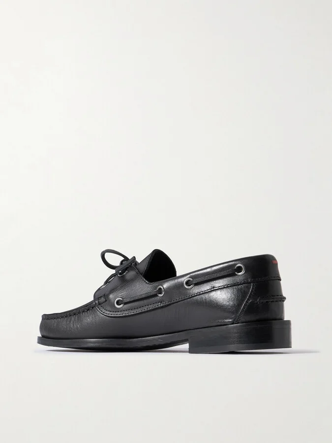 Aeyde - Harris Leather Boat Shoes - Black - Image 3