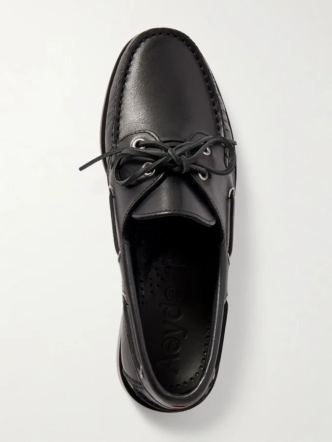 Aeyde - Harris Leather Boat Shoes - Black - Image 5