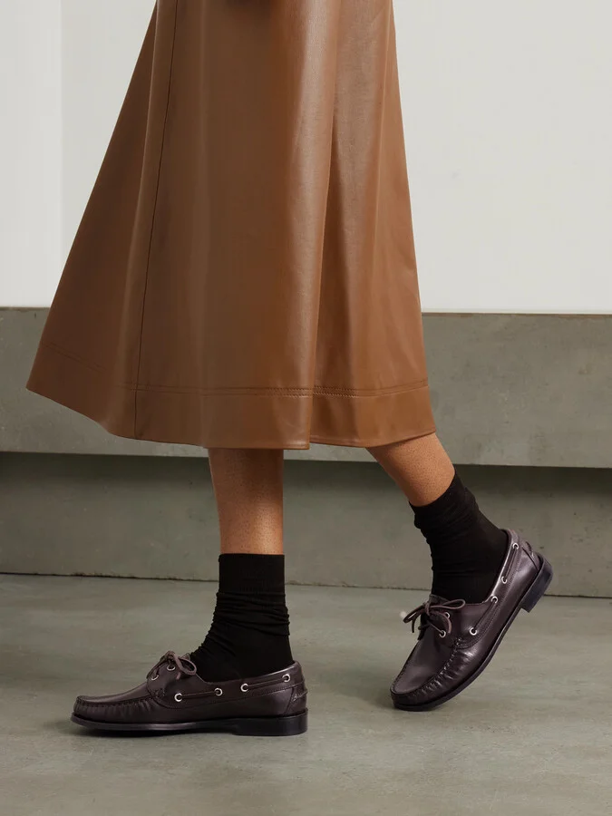 Aeyde - Harris Leather Boat Shoes - Brown - Image 2