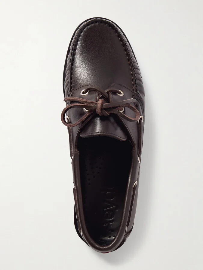 Aeyde - Harris Leather Boat Shoes - Brown - Image 5