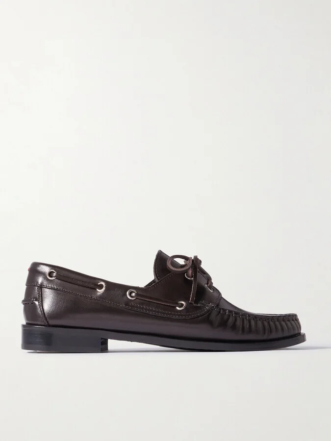 Aeyde - Harris Leather Boat Shoes - Brown