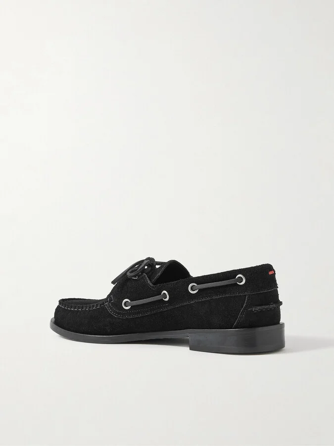 Aeyde - Harris Suede Boat Shoes - Black - Image 3