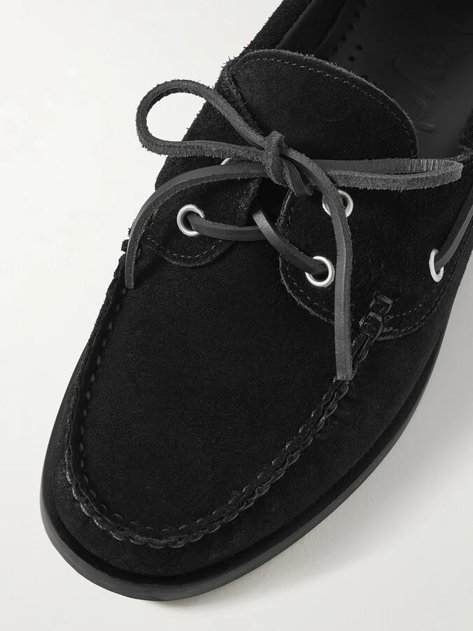 Aeyde - Harris Suede Boat Shoes - Black - Image 4