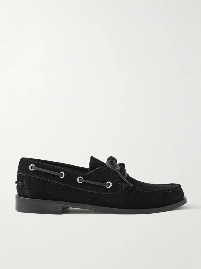 Aeyde - Harris Suede Boat Shoes - Black