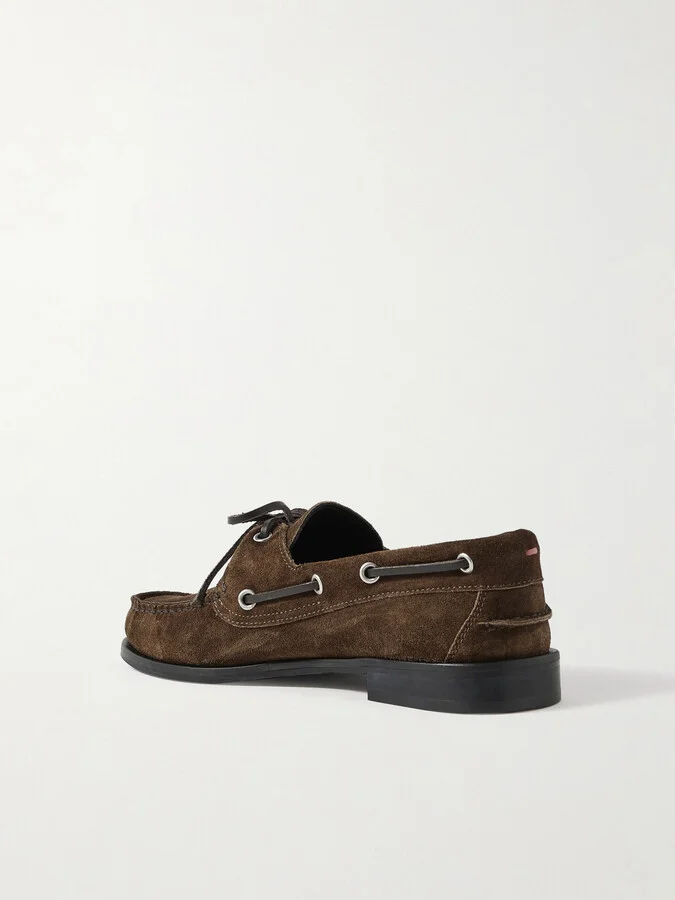 Aeyde - Harris Suede Boat Shoes - Brown - Image 3
