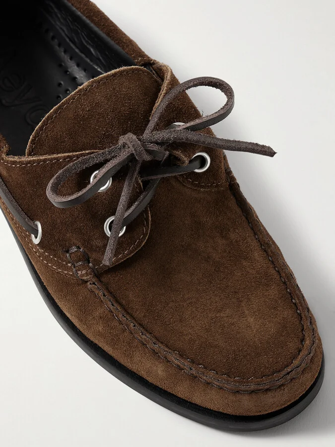Aeyde - Harris Suede Boat Shoes - Brown - Image 4