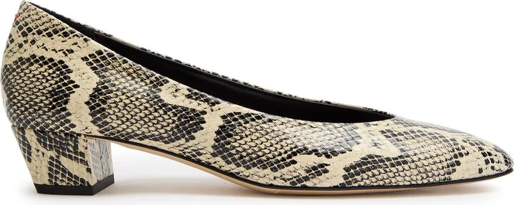 Aeyde Helia 35 Python-effect Leather Pumps