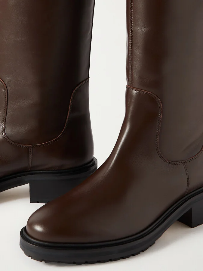 Aeyde - Henry Leather Knee Boots - Brown - Image 4
