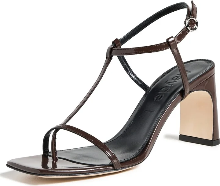 AEYDE Hilma Polido Calf Leather Moka Sandals