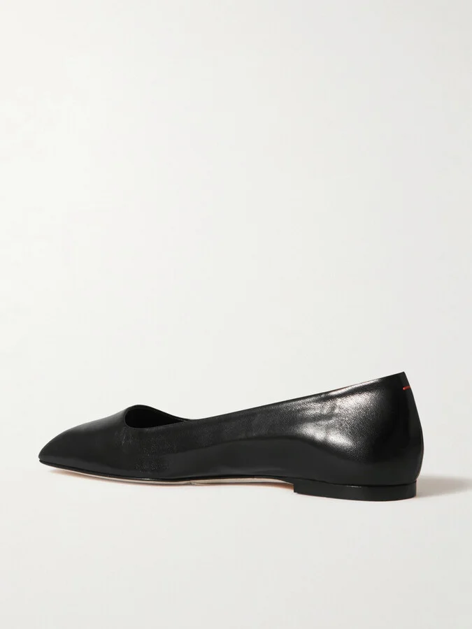 Aeyde - Ida Leather Ballet Flats - Black - Image 3