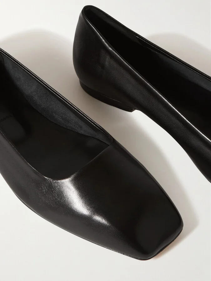 Aeyde - Ida Leather Ballet Flats - Black - Image 4