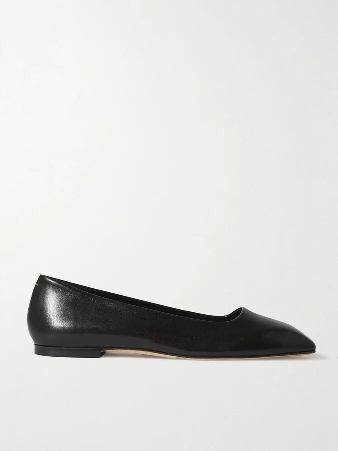 Aeyde - Ida Leather Ballet Flats - Black