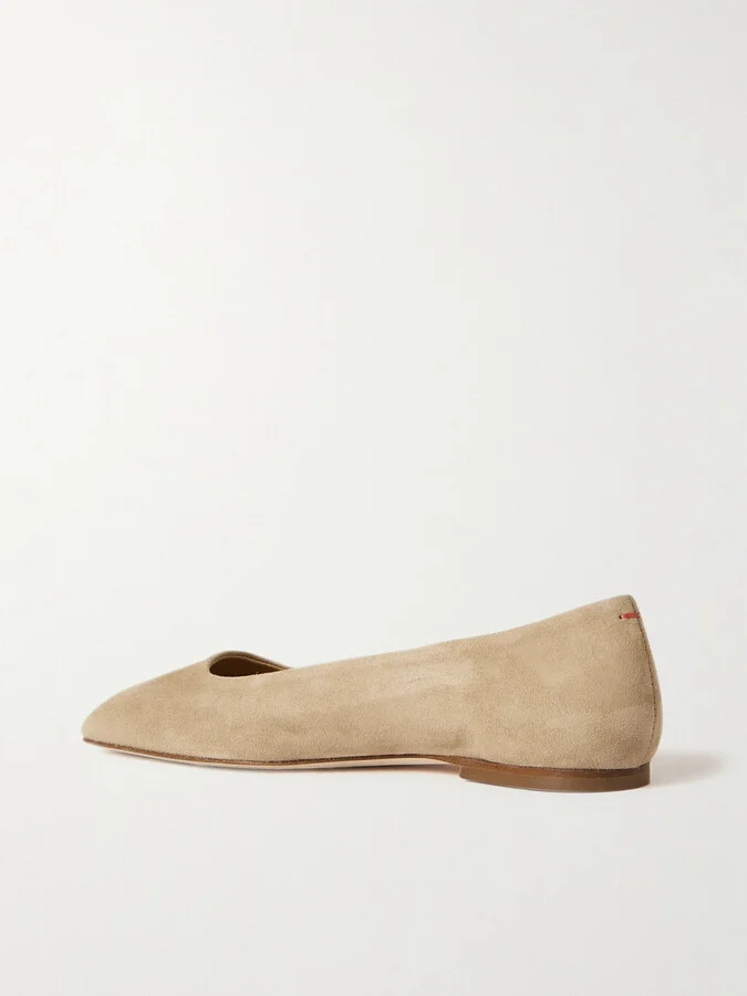 Aeyde - Ida Suede Ballet Flats - Neutrals - Image 3